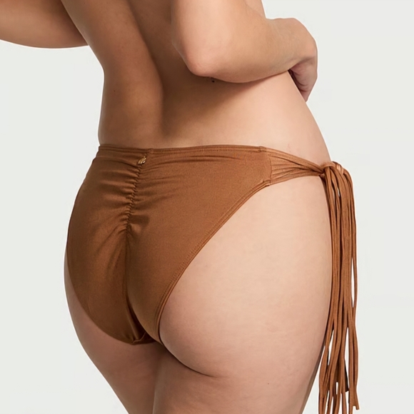 NWT Victoria's Secret Archive Swim Collection Macrame Fringe Caramel Bikini - Picture 8 of 8